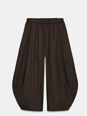 Zara Textured Wide Leg Pans ZW Collection. Brown Size M. 8361/447/700